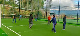 students playing vollyball